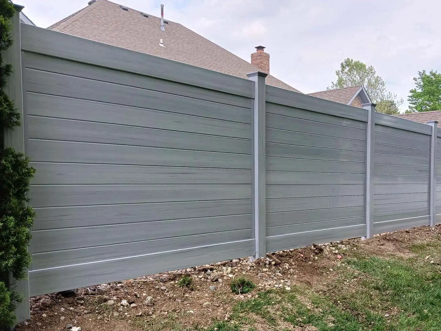 Residential Wood Grain Vinyl Fence Installation Company in Indianapolis Indiana